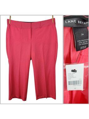 NEW Lane Bryant Dress Pants Plus 24 47x30.5 Career Wide Leg Pink Perfect Drape